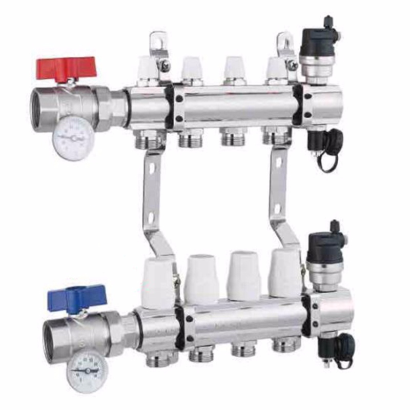 Sunfly XF20005B Geotermisk vanddelere Full messing manifold til vandrør gulvvarmeblandingsventil